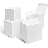 XAGLVV 25 Pack 4x4x4 White Gift Boxes Small Bulk Boxes with Lids for Wedding Favors, Jewelry, Retail Packaging, Birthday Party Gift Giving