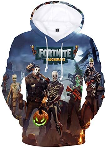 JIEFEIZHL Younth Girl Boy 3D Game Printed Sports Sweatshirt with Pockets