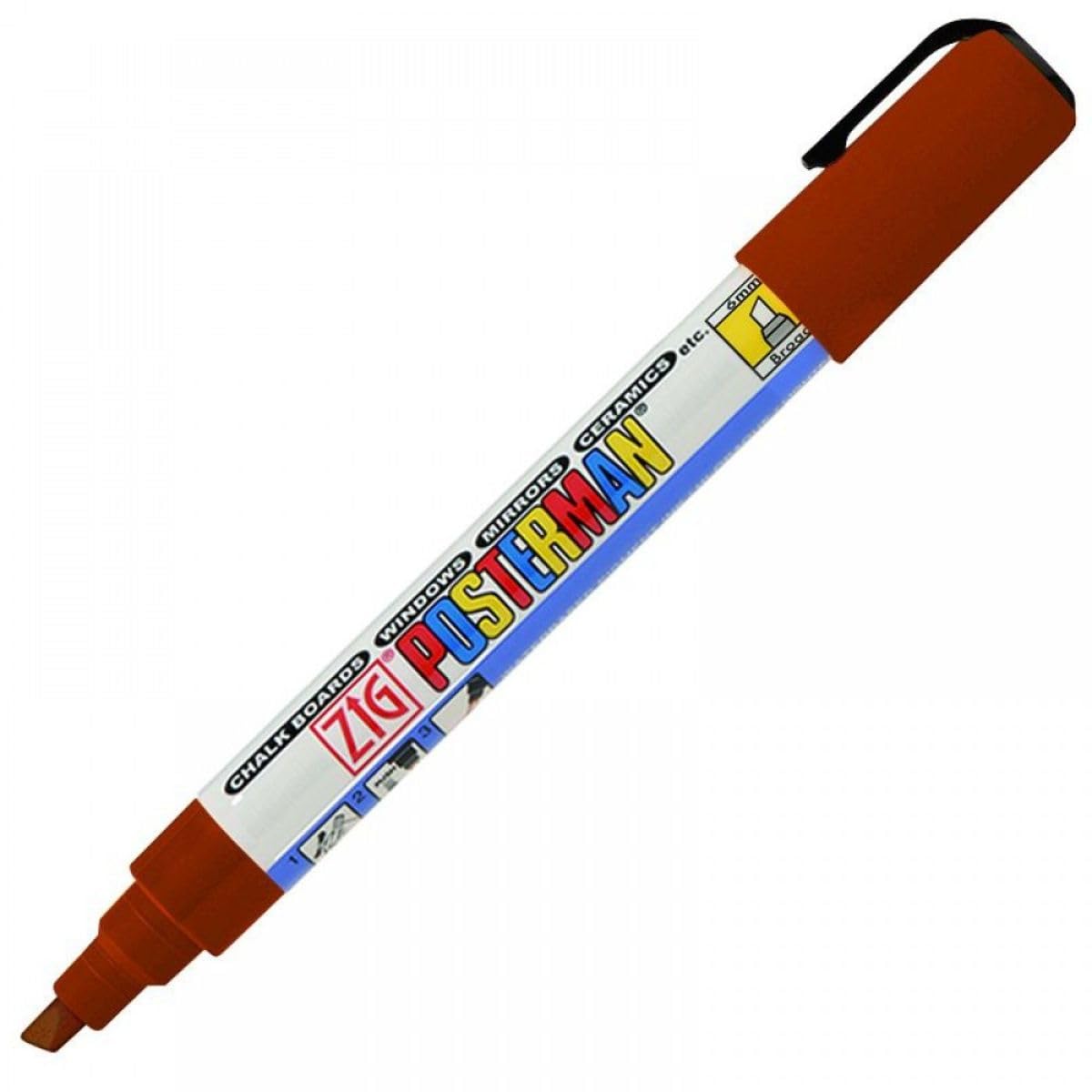 Zig Posterman Waterproof Marker - 6mm Chisel Point - Brown