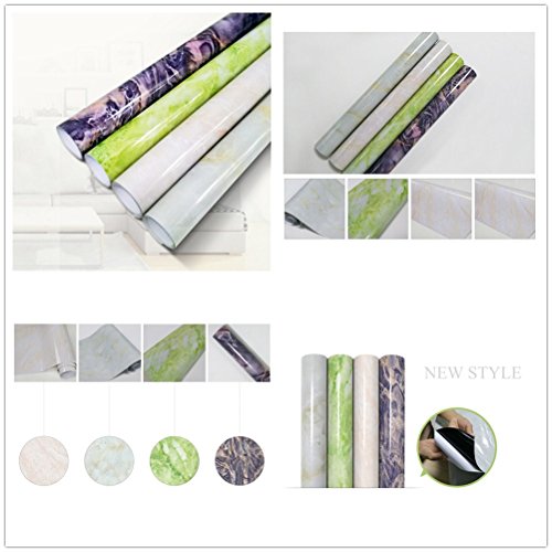 Bestmemories Self Adhesive Vinyl Peel-stick Wallpaper Imitation Marble Sticker Tile Stickers 3D Floor Wall Stickers Home Renovation Kitchen Waterproof PVC Stickers Granite Look Counter Top (A) - Thumbnail 5