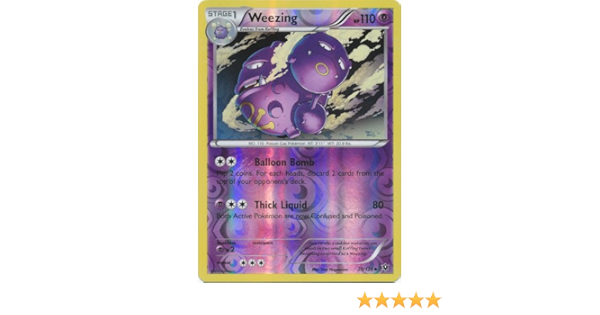 Amazon Com Pokemon Weezing 28 124 Xy Fates Collide Reverse Holo Toys Games