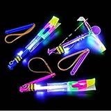 12pc Amazing Led Light Arrow Rocket Helicopter Flying Toy Party Fun Gift Elastic