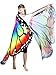 Halloween Fabric Butterfly Shawl Fairy Ladies Cloak with Headband or Mask (Color A, Adult A)