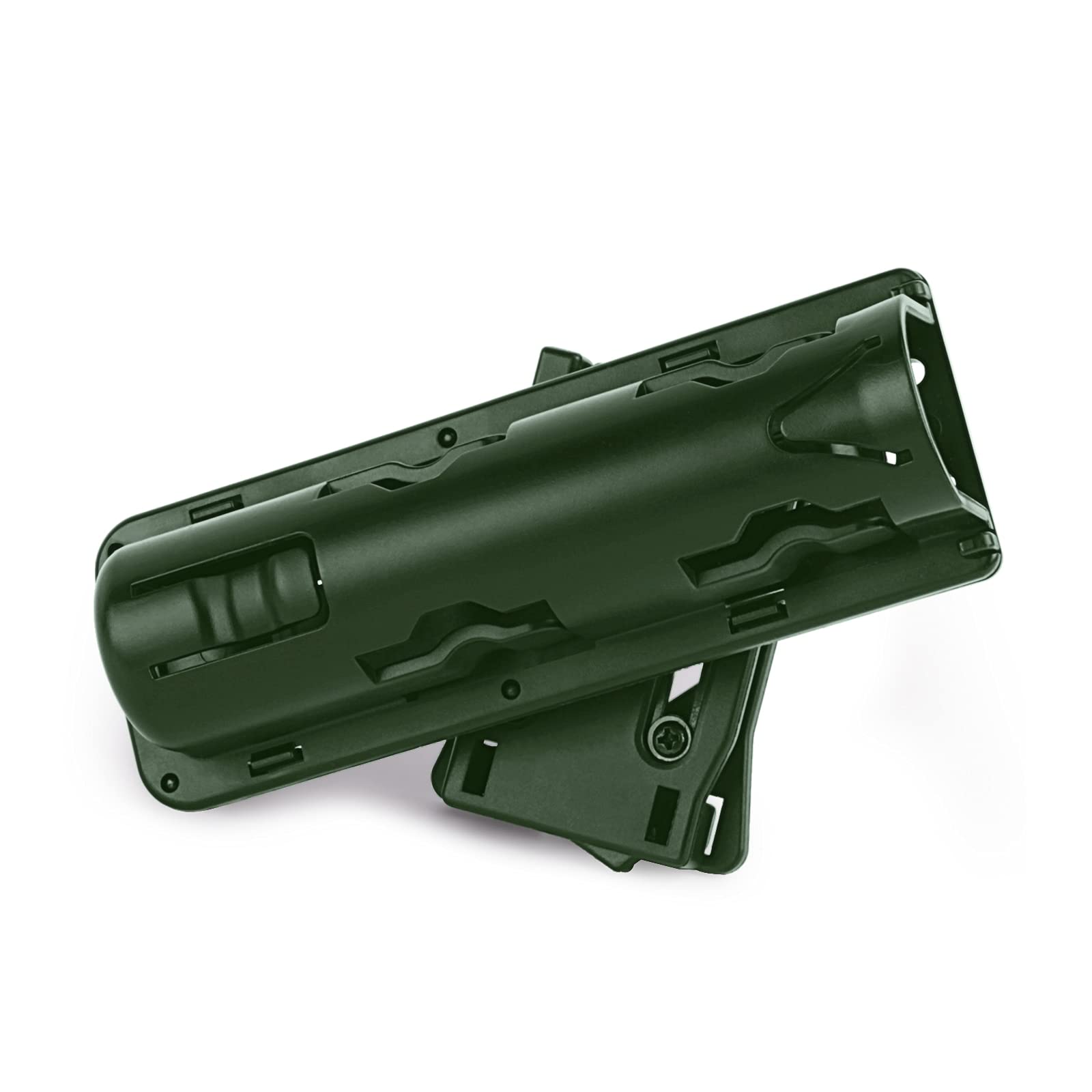 COLOR TREE Expandable Plastic Baton Holder Pouch Case 360 Degree Rotating Telescopic Holster (Green)