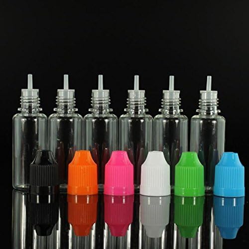 15ml Empty Plastic Childproof Cap E-juice E-liquid Dropper Bottle (10, Assorted Colors)