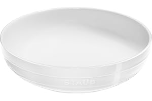 STAUB Stoneware Ramekins Ceramic 11.5-inch Shallow Serving Bowl-White