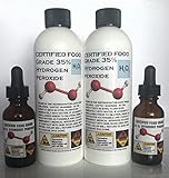 Two 8.5 Oz 35 Percent Food Grade Hydrogen Peroxide H2o2 Best on the Market with Two Free Dropper Bottles ... by PERFECT HEALTH