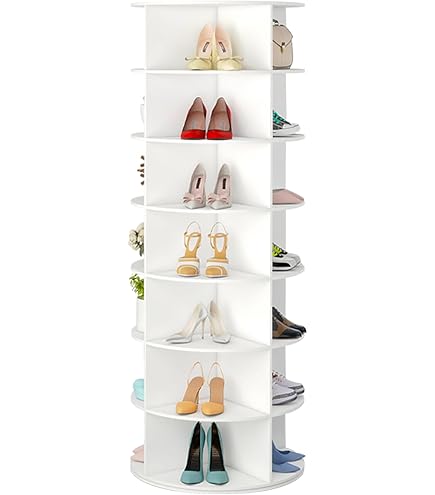 ◆OSOYA◆ Amazon.com: HMEEN 7 Tier Rotating Shoe Rack Tower, Easily