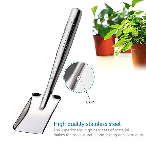 Mini Garden Tool Set, 3PCS Stainless Steel Heavy Duty Gardening Kit with Transplanting trowel, Cultivator hand rake, Weeding Fork for Digging & Planting - Thumbnail 5