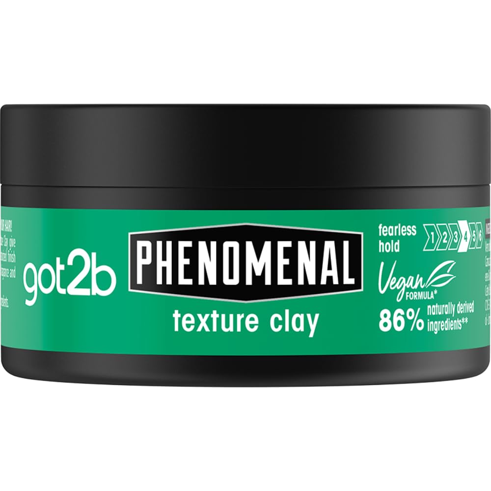 got2b Phenomenal Texture Clay 100 ml, Fearless Hold, Matt Looks with Texturised Finish withing Seconds, Texture Clay Got2b, Vegan* Formula