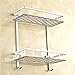 Hawsam No Drilling Bathroom Shelves, Aluminum 2 Tier Shower Shelf Caddy Adhesive Storage Basket for Shampoo
