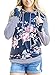 Leindr Casual Pullover Long Sleeve Floral Print Hooded Sweatshirt Hoodies for Women Plus Size