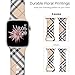 Kaome Floral Bands Compatible with App le Watch Band 42mm 44mm, Soft Silicone Fadeless Pattern Printed Replacement Strap Bands for Women, Compatible with iWatch Series 5/4/3/2/1, S/M