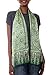 NOVICA Artisan Handmade Silk Batik Scarf Floral Green Indonesia Accessories Scarves Patterned Desert Sage 'Royal Java Green'