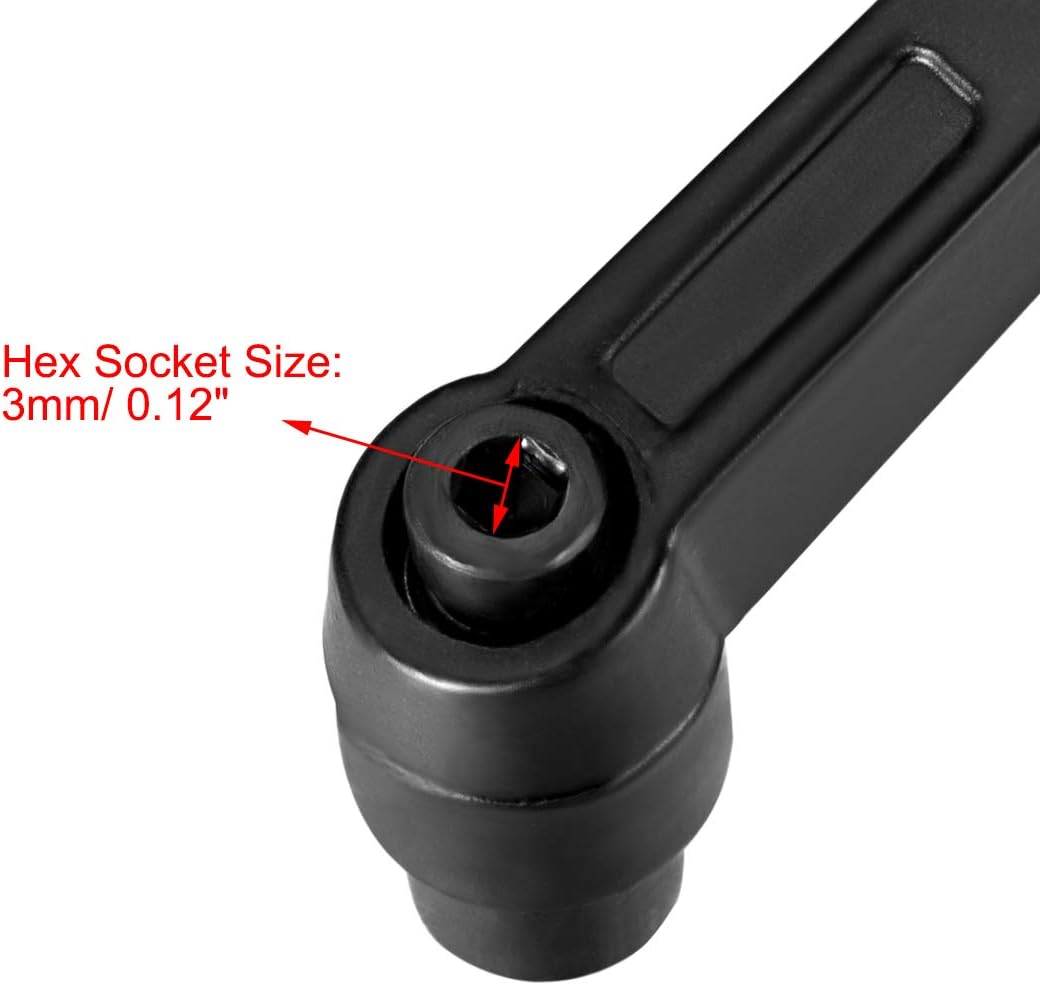 sourcing map M6 Handle Adjustable Clamping Lever Thread Push Button Ratchet Female Threaded Stud 8 Pcs, M6(8Pack) - Image 5