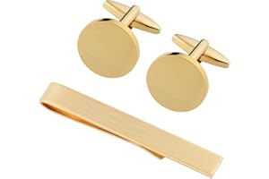 GWD Cufflinks and Tie Clip Set for Men Personalized Cuff Links Business Wedding Father's Day Gift