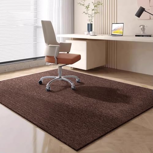 AYO ゲーミングチェアマット ブラウン 140×90cm 厚さ4 mm チェアマット カーペットタイプ 滑り止め加工 床傷防止マットパッド フローリングマット セルフ粘着 騒音対策 床暖房対応