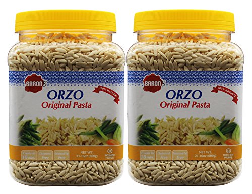 Baron's Kosher Original Orzo Pasta 21.16-ounce Jars (Pack of 2)
