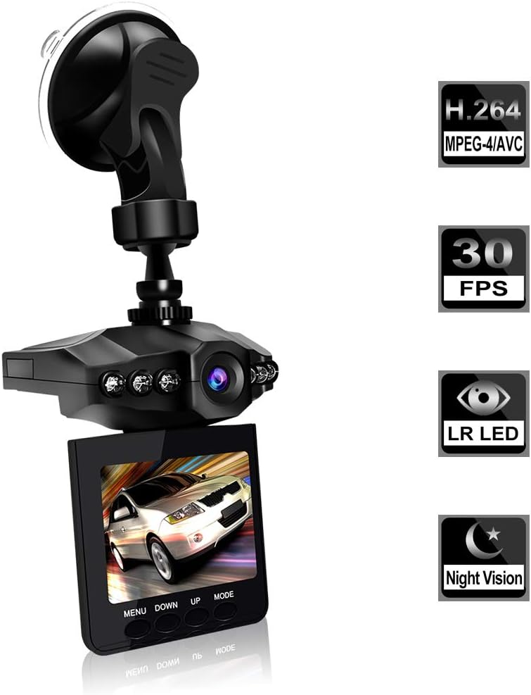Dash Cam, Car Dash Cam, 2.5" Wide Angle Car Driving Recorder Dashboard Camera, Car DVR Vehicle Dash Cam with Night Mode, WDR, Loop Recording