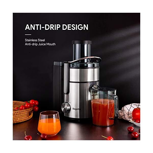 Juicer-Bagotte-Upgraded-800W-23500Rmin-MAX-Speed-Large-Juicer-Machine-85mm-Wide-Mouth-for-Whole-Fruit-and-Vegetable-Dual-Speed-Setting-Easy-to-Clean Juicer, Bagotte Upgraded 800W 23500R/min MAX Speed Large Juicer Machine, 85mm Wide Mouth for Whole Fruit and Vegetable, Dual Speed Setting, Easy to Clean