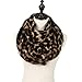 Women's Leopard Print Infinity Scarf - Warm Lightweight Acrylic Cheetah Loop Circle Scarves for Ladies and Girls