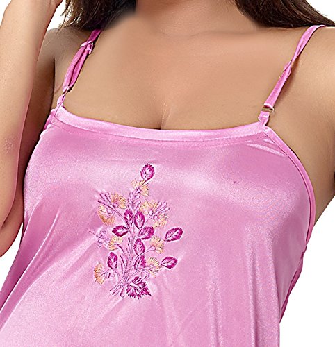fashigo women's 2 piece satin nighty (free size)