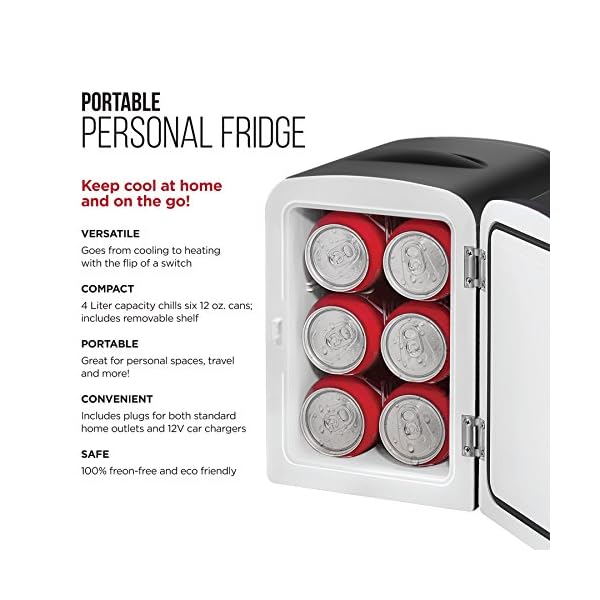 Chefman Mini Heladera 6 latas Maquillaje 4 Lts | Negro - Imagen 3