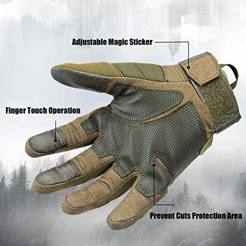 Xnuoyo Caoutchouc Hard Articulation Doigt Complet et Demi Doigt Gants Gants de Protection Écran Tactile Gants pour Moto Vélo Chasse Escalade Camping