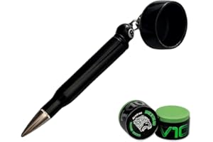 CUE COMPONENTS Powder Coated Bullet Chalk Holder, Black Round Vinyl Cup, Pool Cue Accessory