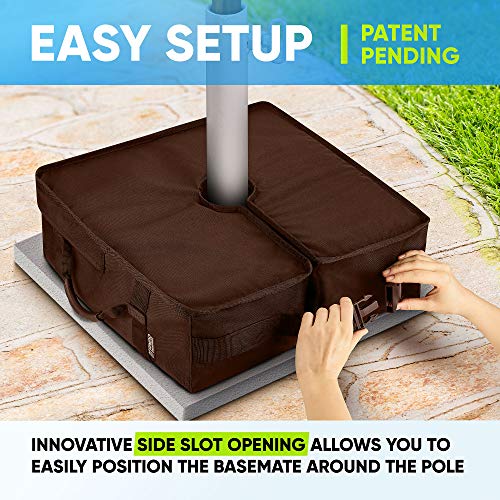 Rhino Square Umbrella Base Weights with Side Slot Opening, 18" ~ Fits Any Offset, Cantilever & Any Outdoor Patio Umbrella Stand ~ Easy Set up ... (Bronze)