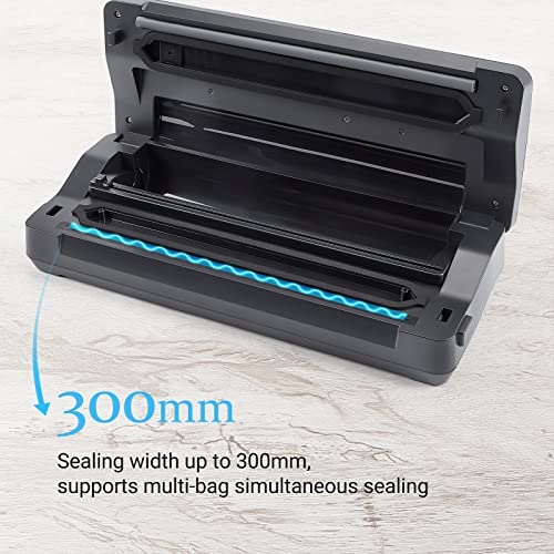 INKBIRD Vacuum Sealer Machine INK-VS02, 85kPa Powerful Pump, Dry/Moist Modes, Built-in Cutter, 30cm Seal Length, Easy Cleanup, Stainless Steel Design, Automatic Sealing for Food Preservation