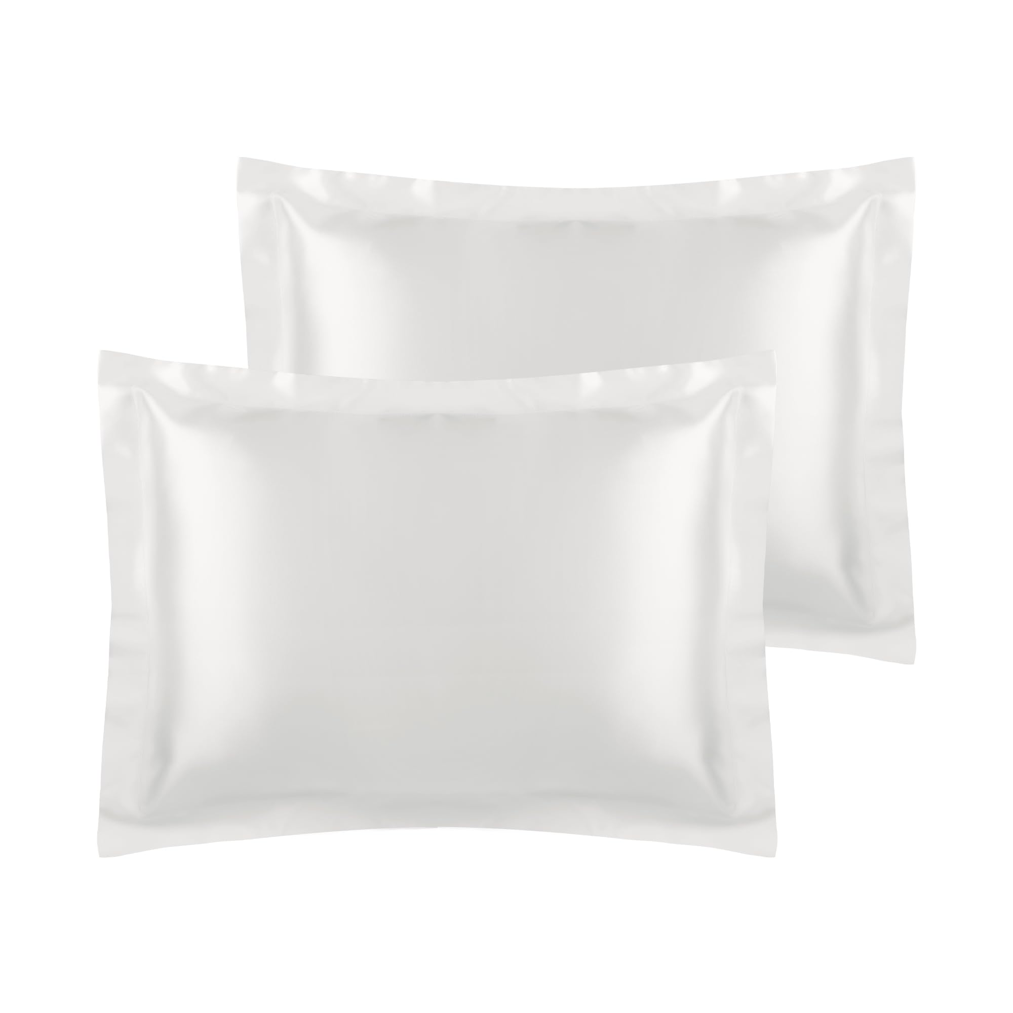 uxcell Satin Pillowcase for Hair and Skin Soft and Smooth Set of 2 with Envelope Closure, Gifts for Friends White Queen (51x76cm)