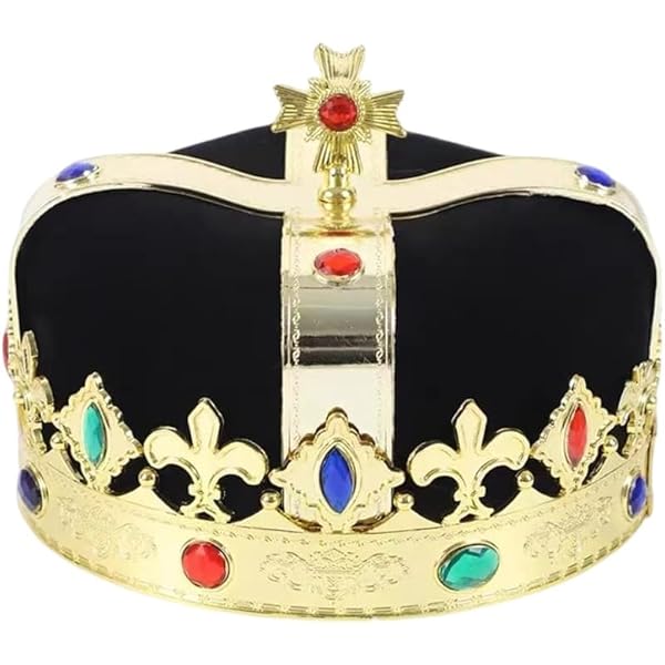 Corona Reale Per Adulti - Costume Carnevale E Halloween - Taglia Unica - Decorazione Feste A Tema