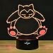 3D Illusion Led Lamps Snorlax 7 Colors Touch Switch Table Desk Lamp for Home Office Children Room Theme Decoration and Kiddie Kids Children Family Holiday Gift