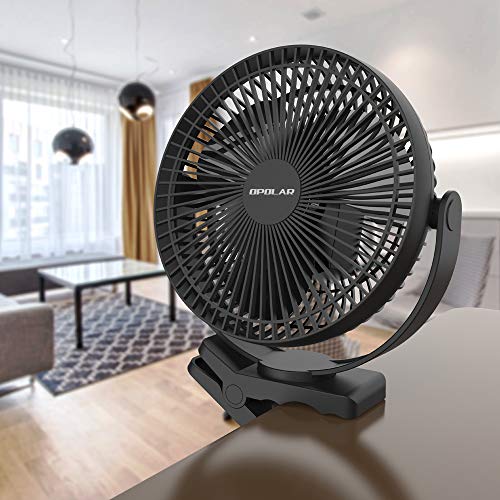 OPOLAR 10000mAh 8Inch Rechargeable Battery Operated Clip on Fan, 4