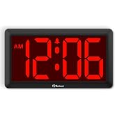 Soobest 9.5 Inch Digital Wall Clock Battery Operated, LED Large Display | Auto &amp; Manual Dimmer, Easy to Read Alarm Clock with Snooze for Seniors, Cordless for Living Room, Office Desk (3.2" Numbers)