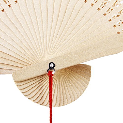 image for Grosun 10 Packs Chinese Sandalwood Fans, Handheld Folding Fans with Ta
