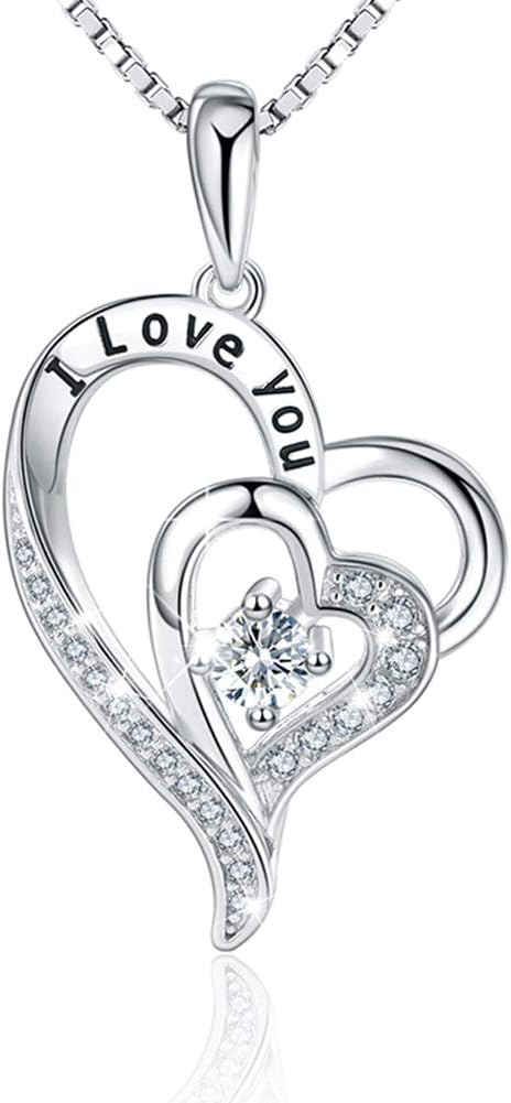 LILOING Jewelry for Women and Mom,Love Heart Pendant Necklace for Girlfriend,Mothers day gifts
