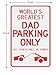 Sano Naturals Dad Gifts - World's Greatest Dad Parking Only - Gifts for Dad - Best Dad Gifts Keychain for Dad from Daughter and Son