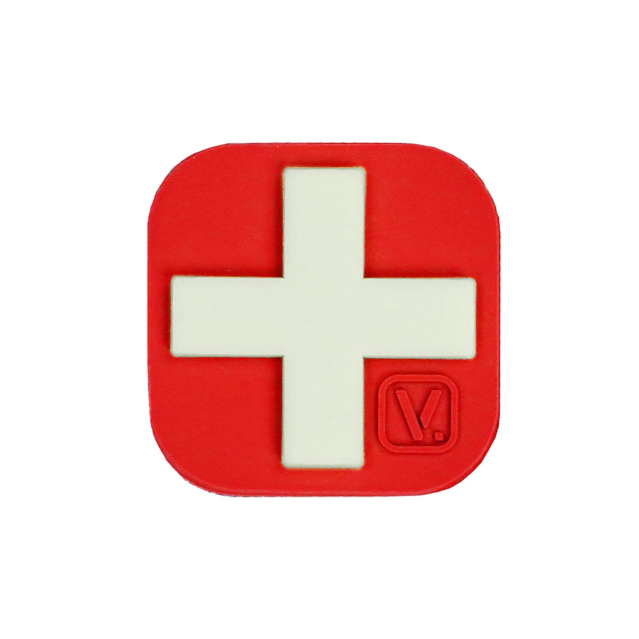 1.5-Inch Medical Cross 'Super-Lumen' Glow-in-The-Dark Patch (Red)