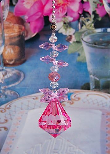 Set of 2 Acrylic Crystal Diamond Ceiling Lighting Fan Pulls Chain - Champagne