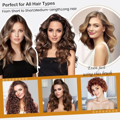 LBOYLOVE® Upgraded Round Volumizing Brush Attachment for Dyson Airwrap – Compatible with HS01/HS05/HS08, Premium Bristles for Dry Hair, Root Lifting & Bang Styling, Smooth Voluminous Results