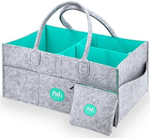 XL Baby Diaper Caddy Organizer with FREE Pouch - Nursery Organizing Basket For Baby Changing Essentials - Baby Shower Gift Idea and Toy Storage For Boys And Girls | MARI New York