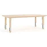 Flash Furniture Kids 47.25x23.6 in Plastic Activity Table, Natural | Table Only, Adjustable, Plastic, Durable Construction, Commercial Use