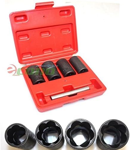 Twist Socket Set 4 Damaged Worn Lug Nut and Lock Remover 17 19 21mm 22mm by USPRO