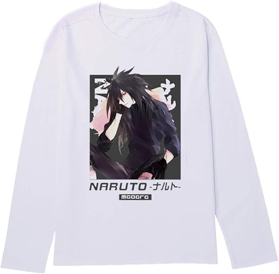 Amazon Naruto ナルト うちは マダラ アニメ 漫画 長袖 メンズ レディース Tシャツ 秋服 スポーツ おしゃれ かっこいい ロング丈 無地 大きいサイズ 快適 カジュアル プリント ファッション Tシャツ カットソー 通販
