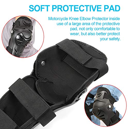4Pcs Motorcycle Knee Elbow Pads Protection Motocross Racing Knee Shin Guards Protective Gear for Adults
