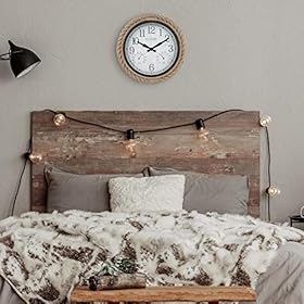 La Crosse 433-3836 14-inch Rowan Indoor/Outdoor Rope Analog Quartz Wall Clock, Brown 51QotEhO0zL