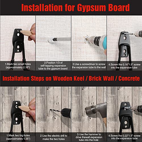 WORKPRO 12-Piece Garage Hook Set, Heavy Duty Steel Storage Hooks,Utility Wall Mount Hook ,Multi-Tool Hangers Holder for Garden Tools, Ladders, Bikes, Bulky Items