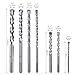 7PCS Masonry Drill Bit Set with Sandblasting Surface Treatment, Meterk Drills Through Concrete,Masonry, Carbide Tipped Bits, Round Shank etc (Silver)